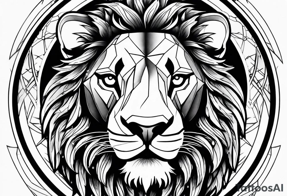 Lion in outerspace tattoo idea