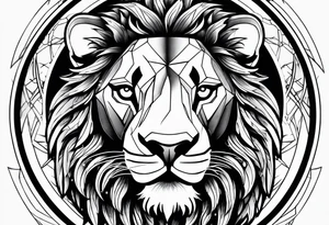 Lion in outerspace tattoo idea