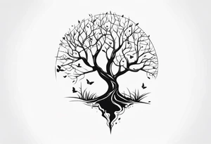 Skull tree tattoo idea