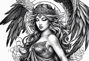 god with angel tattoo idea