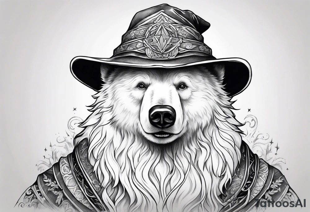 Snow Bear Wizard tattoo idea