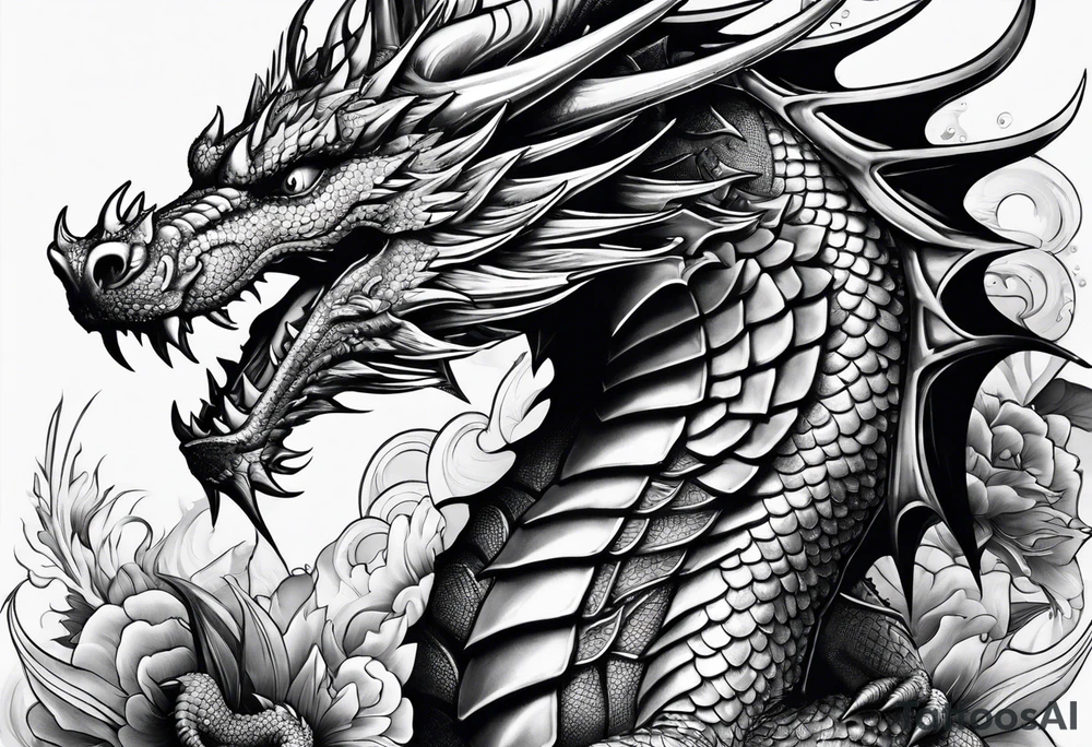 dragon with armor tattoo idea