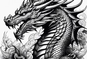 dragon with armor tattoo idea