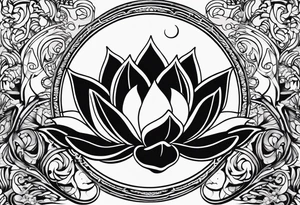 Lilly pad and crescent moon tattoo idea