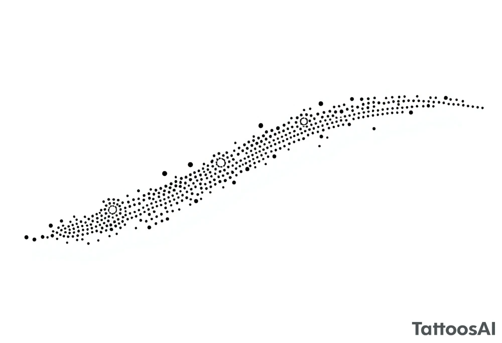 long shaman  style mytical bold line with ancient rhyme tattoo idea