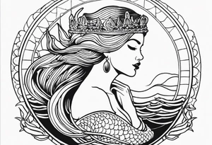 Queen mermaid tattoo idea