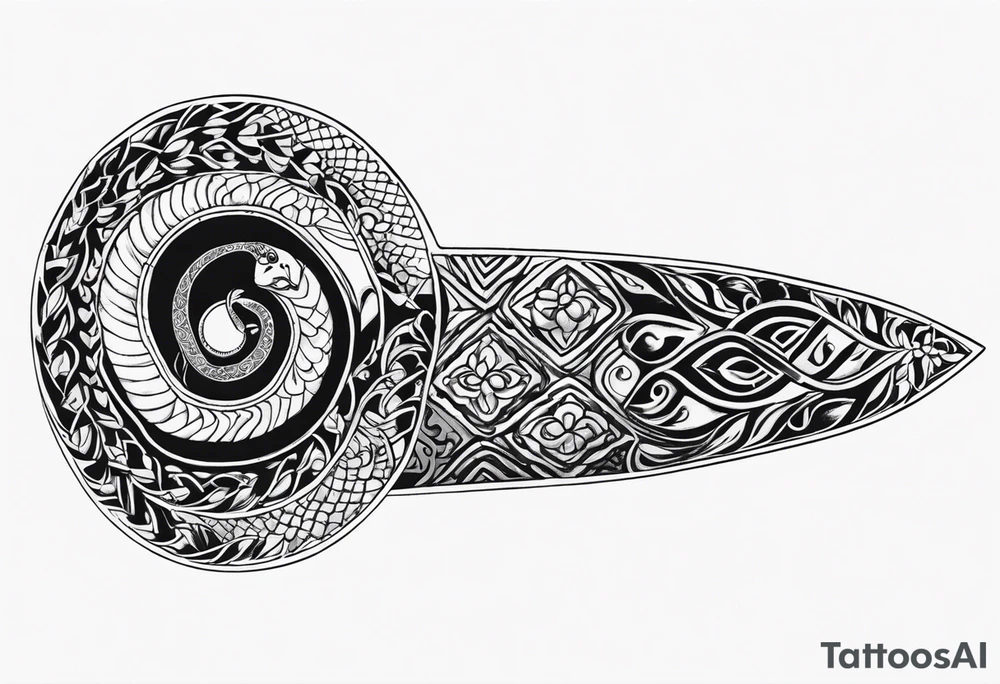 Khukuri with snake wrapped tattoo idea