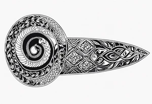 Khukuri with snake wrapped tattoo idea