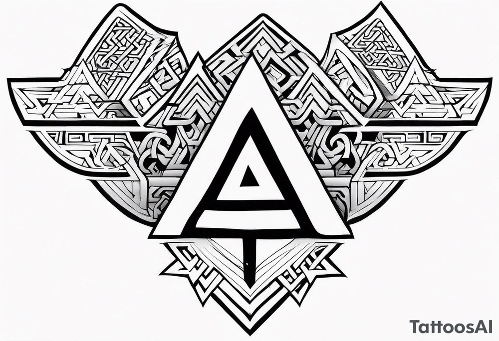 Valhalla sword shield valknut tattoo idea