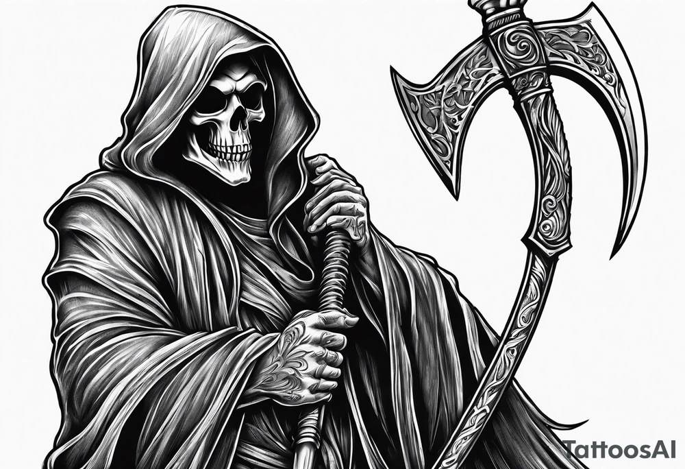 Grim reaper with scythe tattoo idea