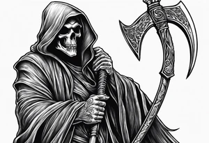 Grim reaper with scythe tattoo idea