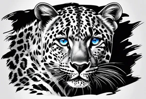 you leopard with blue eyes tattoo idea