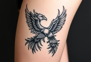 phoenix with fire and eagle tattoo idea