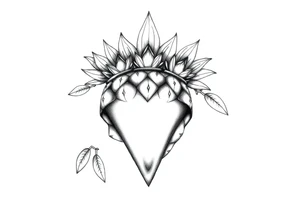 Crown pineapple vagina anus tattoo idea
