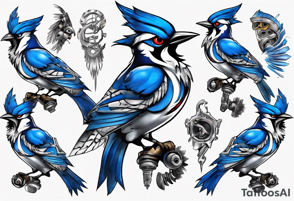 boxing bluejay tattoo idea