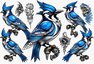 boxing bluejay tattoo idea