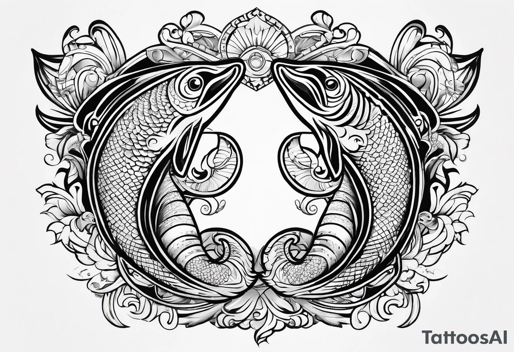 Pisces sign combines with the Aires sign. tattoo idea