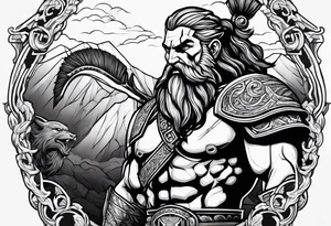 Greek god of war armored tattoo idea