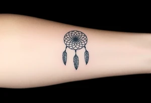 dreamcatcher with feathers and a basic design tattoo idea