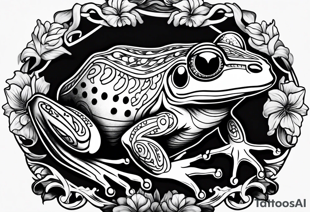 frog 
 american traditional tattoo idea