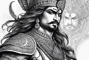 Karna Mahabharata With Bow tattoo idea