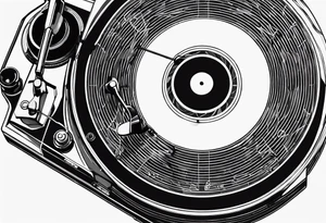 A recordplayer fineline minimalistic tattoo idea