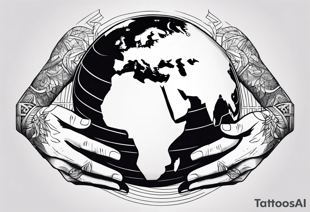 Strong hands holding the earth 🌎 tattoo idea