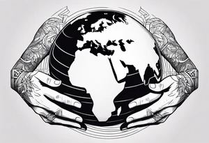 Strong hands holding the earth 🌎 tattoo idea