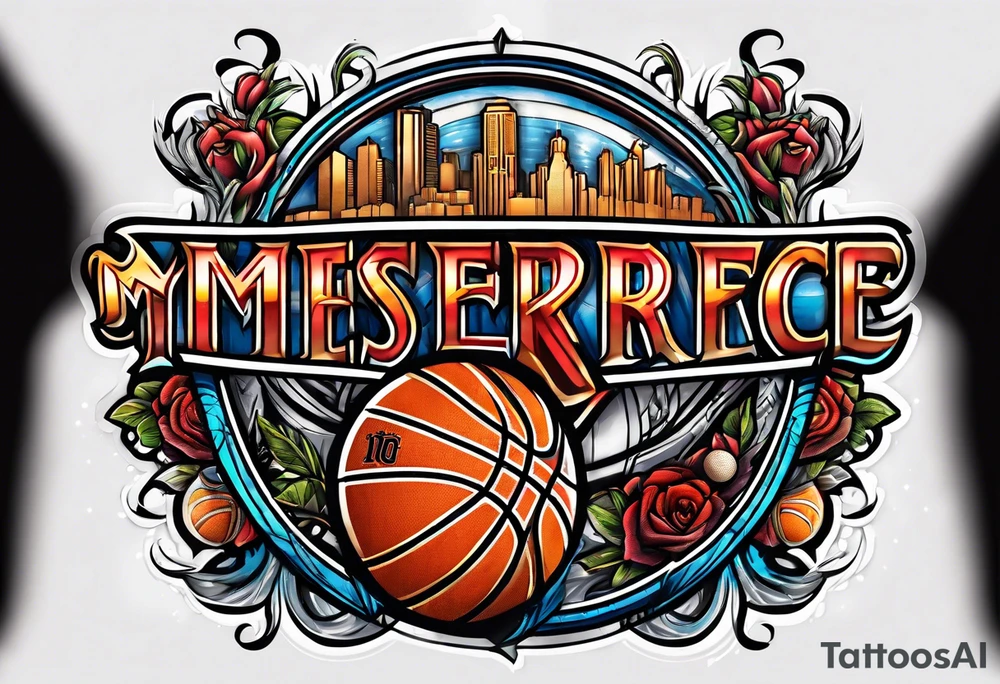 detroit city , basketball with 23 and virgo symbol tattoo idea