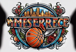detroit city , basketball with 23 and virgo symbol tattoo idea