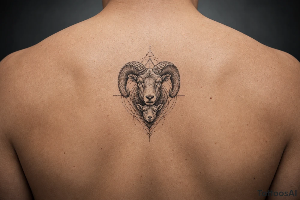 Mother ram baby ram tattoo idea