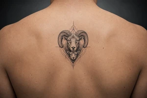 Mother ram baby ram tattoo idea