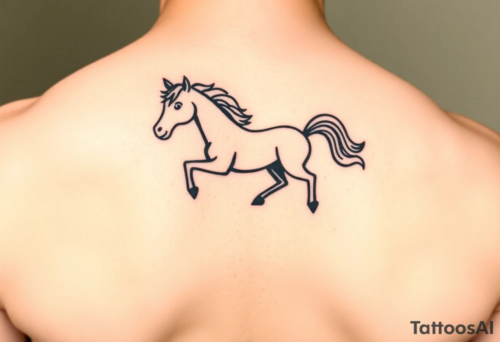 horse silhouette tattoo idea