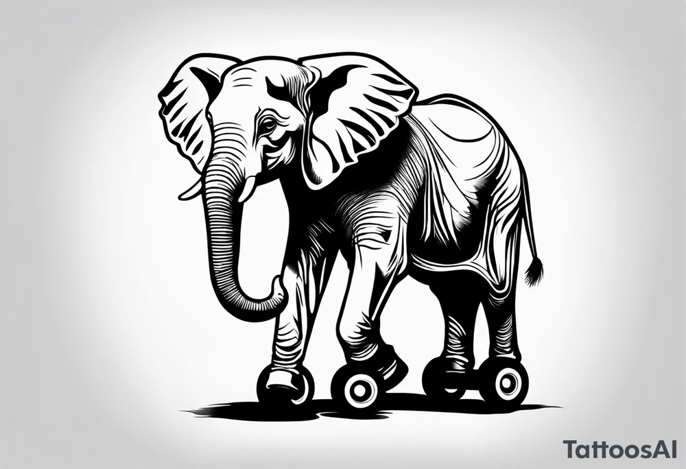 Baby elephant roller derby tattoo idea