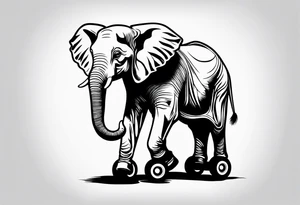Baby elephant roller derby tattoo idea