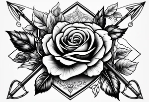 5 arrows and a rose tattoo idea
