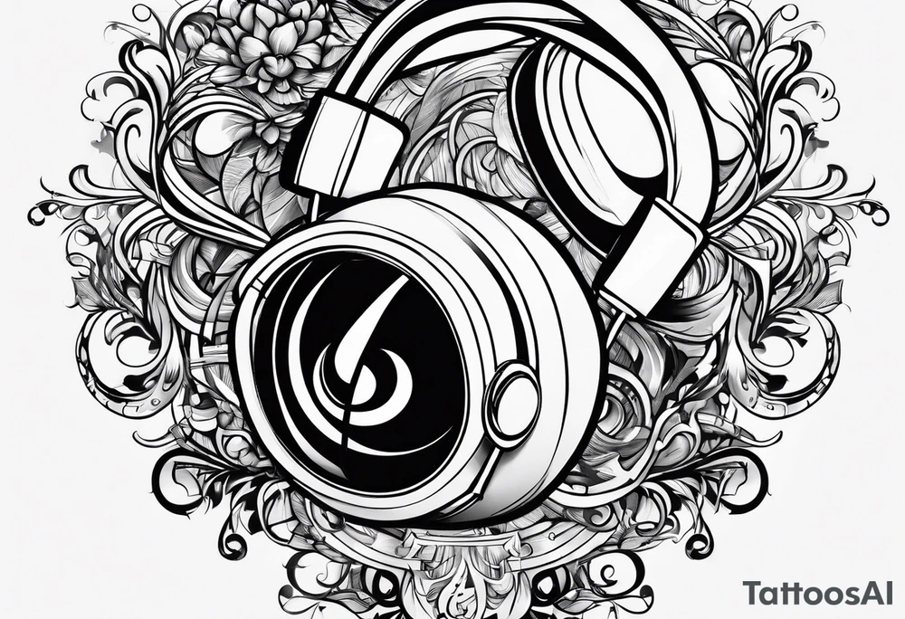 The word “music” twisted tattoo idea