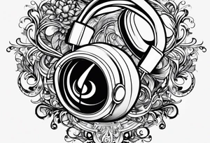 The word “music” twisted tattoo idea