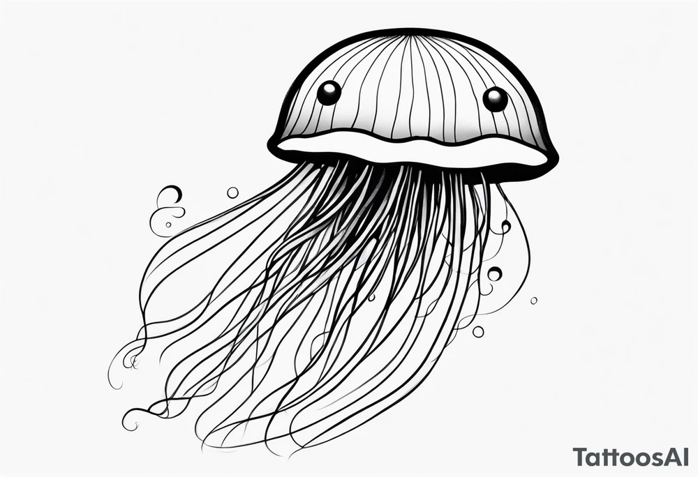 jellyfish with a small head and really long tentacles tattoo idea