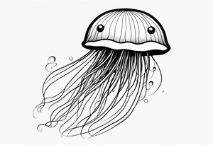 jellyfish with a small head and really long tentacles tattoo idea