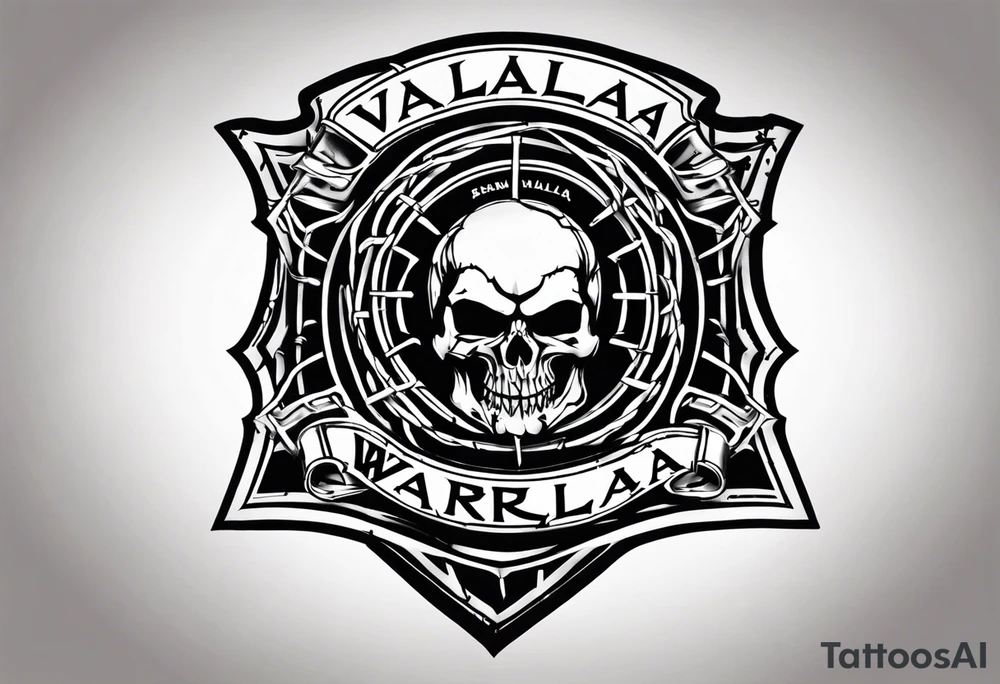 Wounded warrior valhalla shield barb wire tattoo idea
