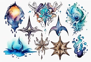 Form in the wet sand tattoo idea