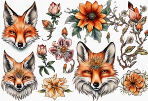 Eulenfuchs blume des lebens tattoo idea
