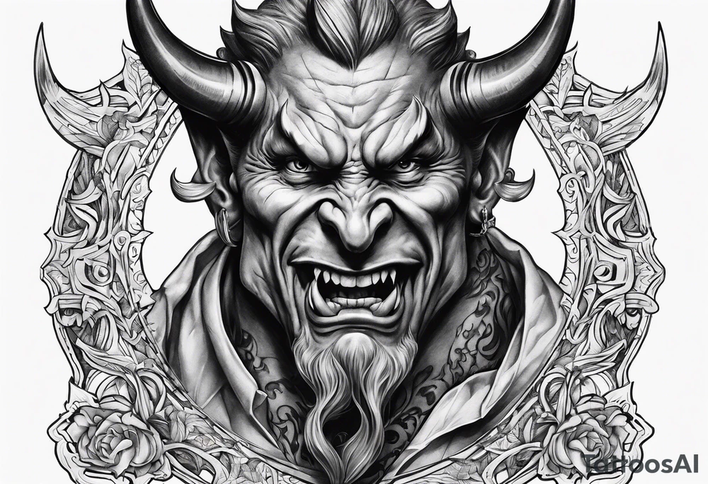 devil for a chest tattoo idea