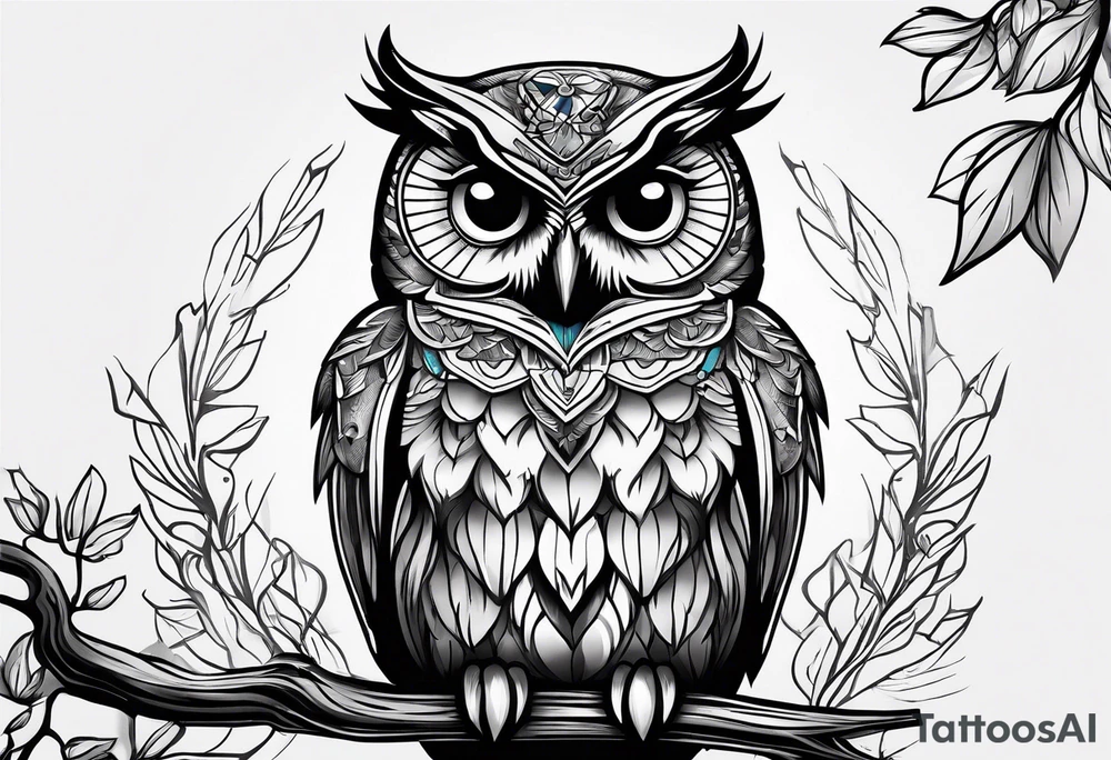 Cute owl tattoo idea
