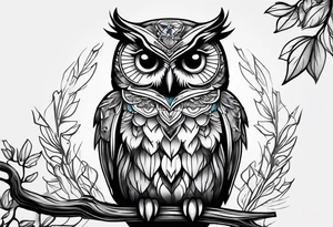 Cute owl tattoo idea