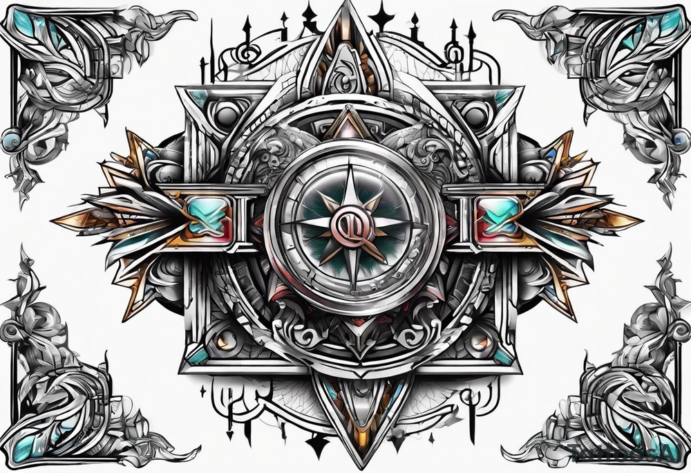 free masonry symbol , rectangle tattoo idea