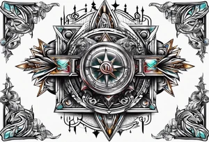 free masonry symbol , rectangle tattoo idea
