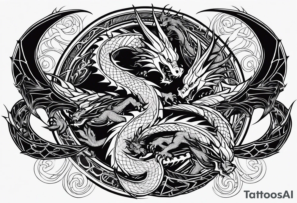 roaring dragons tattoo idea