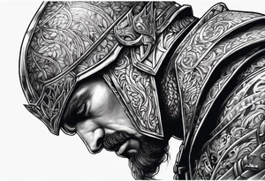 Wounded knight on his knees tattoo idea